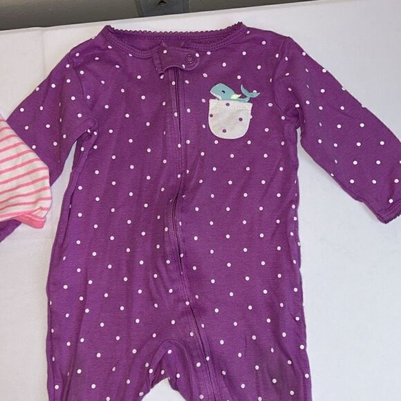 9m carters pajama and romper 2 pack fish and whale - Picture 2 of 6